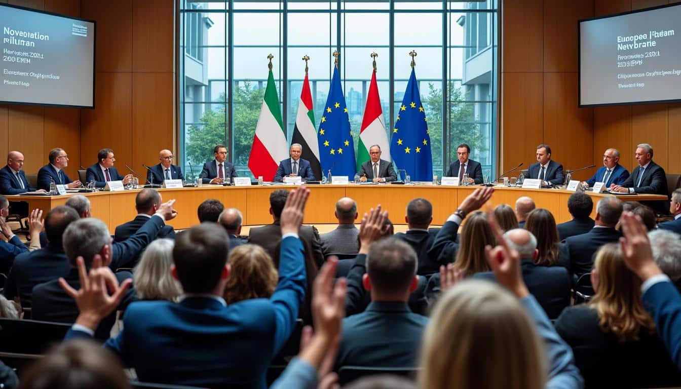 novembre 2025 à 14h30 : Audition publique sur les relations commerciales et d'investissement entre l'UE et le Golfe participez à l'audition publique sur les relations commerciales et d'investissement entre l'union européenne et le golfe, prévue en novembre 2025 à 14h30. découvrez les enjeux, opportunités et perspectives pour renforcer la coopération économique entre ces régions.