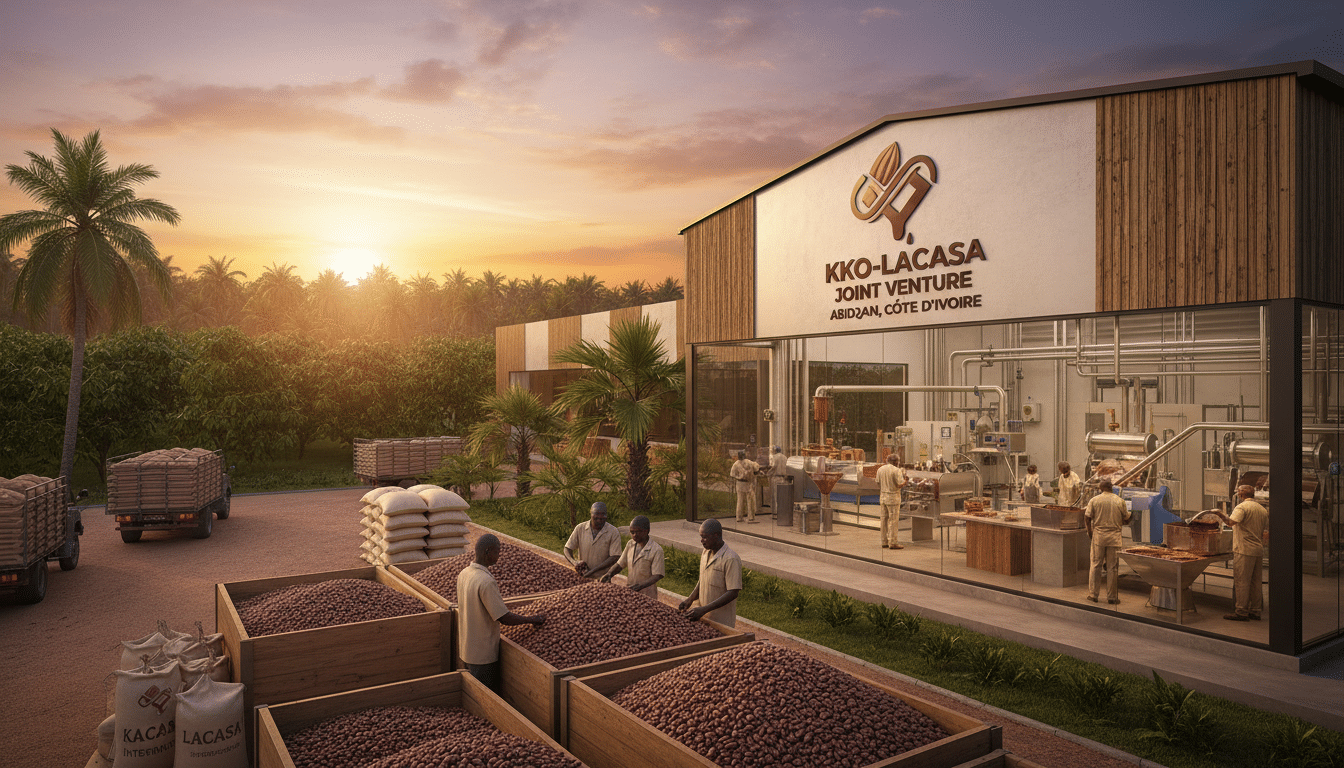 KKO International s’associe à Lacasa pour lancer une joint-venture innovante dans le cacao et le chocolat en Côte d’Ivoire kko international et lacasa unissent leurs forces pour créer une joint-venture innovante dans le secteur du cacao et du chocolat en côte d’ivoire, visant à renforcer la qualité et la production locale.