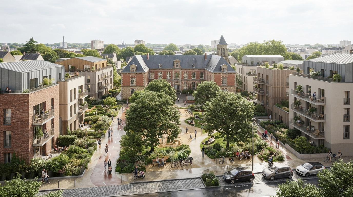 À Rennes, le site scolaire de l’Adoration s’apprête à accueillir 350 logements et un nouveau quartier à rennes, l’ancien site scolaire de l’adoration va se transformer en nouveau quartier avec 350 logements et des espaces de vie repensés.